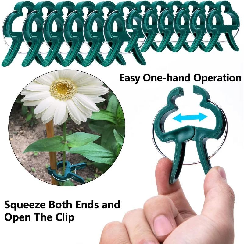 100pcs Plant Fixed Clips Reusable Garden Greenhouse Bracket Garden Plants Vine Climbing Clamp Flower Tomato Support Fastener