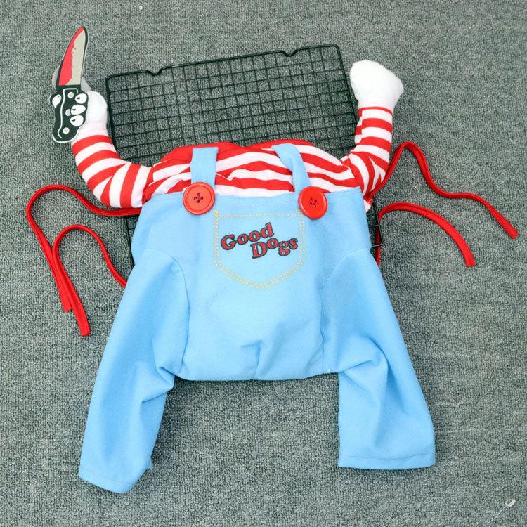 3D Killer Doll Dog Costume - Halloween & Christmas Prank Outfit for Pets