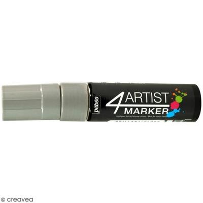 Oil Marker - PEBEO - 4Artist Marker - Flat Tip 15 Mm - Silver Color - Indelible