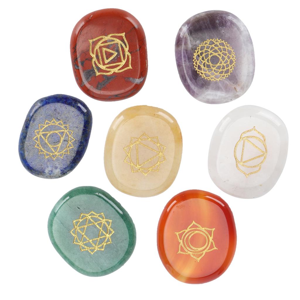 7Pcs Chakra Stones Symbolizing Body Chakras Peace of Mind Collection Supplies with Case