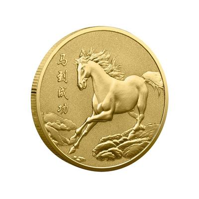 Medalla Conmemorativa Moneda del Caballo del Zodíaco 2026 Artesanía Evento Pequeños Regalos Moneda de la Suerte Coleccionables Regalo de Cumpleaños