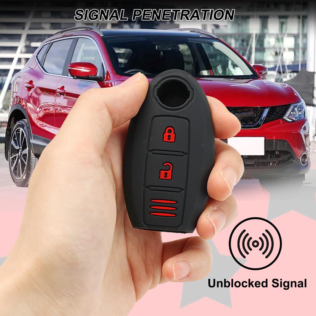 Silikonowy Pokrowiec na Kluczyk z 3 Przyciskami Dla Nissan Qashqai Micra Juke F15