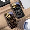 Leopard Spotted Love Green For IPhone 16 Pro Max 15 P Ro 14 13 Plus 12 Mini 11Pro Max XS Max XR Golden Tempered Glass Phone Case