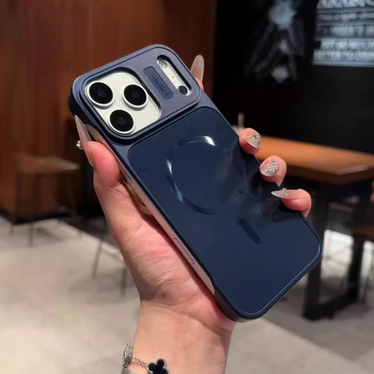 

iPhone 17 Pro Max Case: Borderless AG Matte Magnetic Absorption, Drop-Proof Protective Cover. 11 Pro Max синий