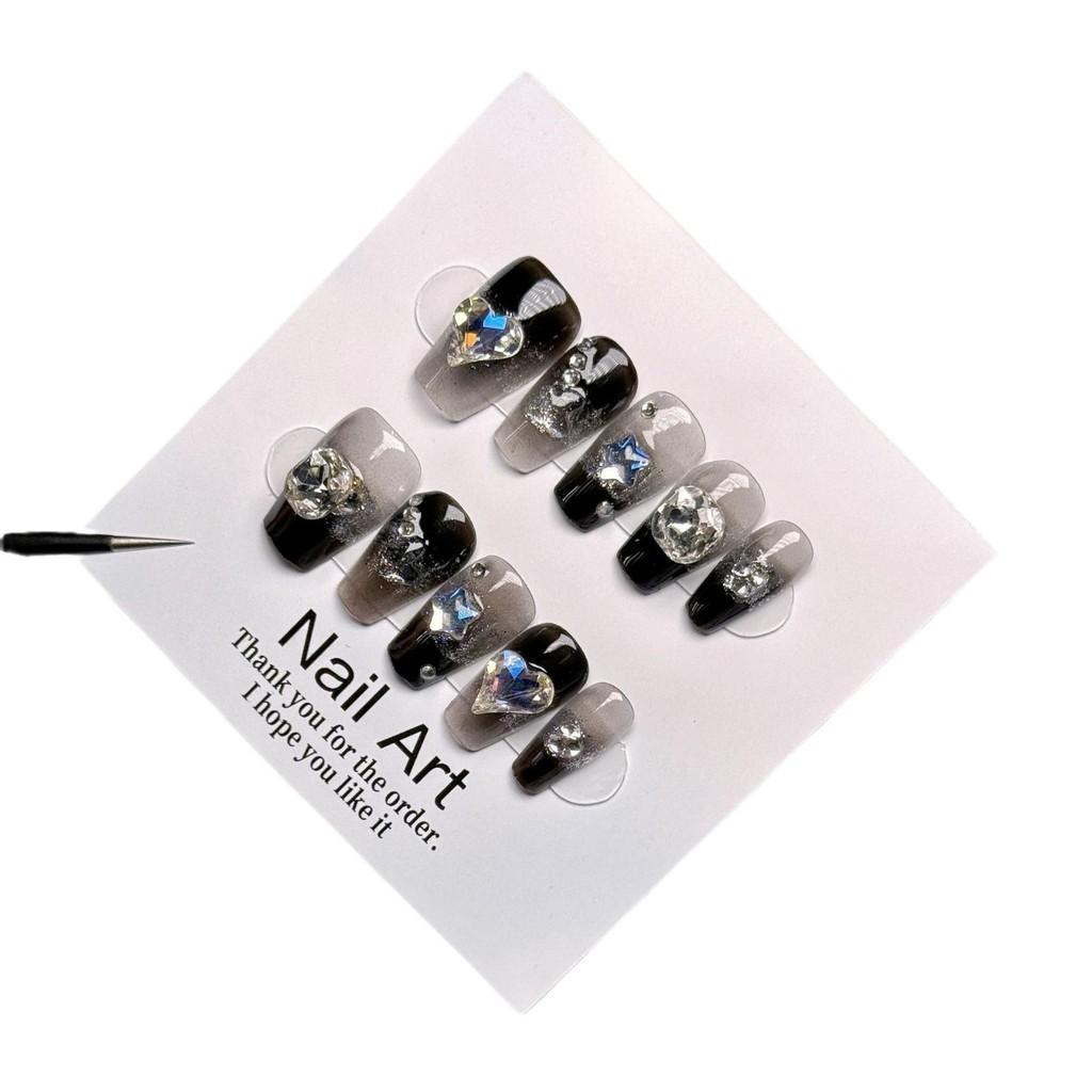 Premium Nail Handmade Wrap In Elegant Black Fashion Forward Style Nail Stickers
