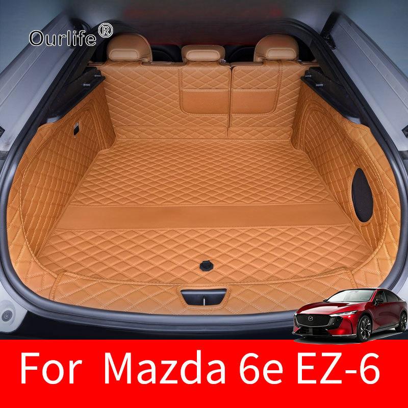 For Mazda 6e EZ-6 J90A 2026 2027 Pu Leather Car Trunk Mat Cargo Liners Boot Lower Compartment Mats Accessories