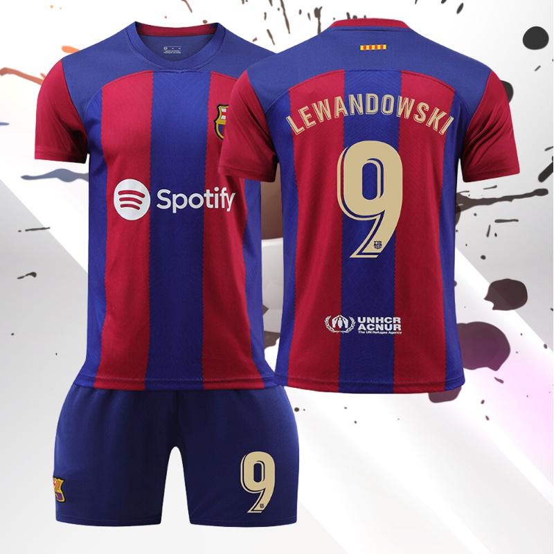 Tricou de Acasă Barcelona Messi 10 Lewandowski 9 Gavi 30 Pedri 8 Potrivit Pentru Copii Diverse Mărimi Disponibile