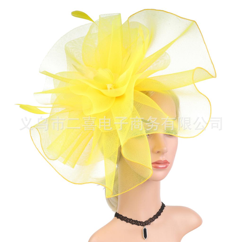 Fashion European and American Party Banquet Top Hat Mesh Cover Ball Headgear Boutique Hair Accessories Veil Wholesale