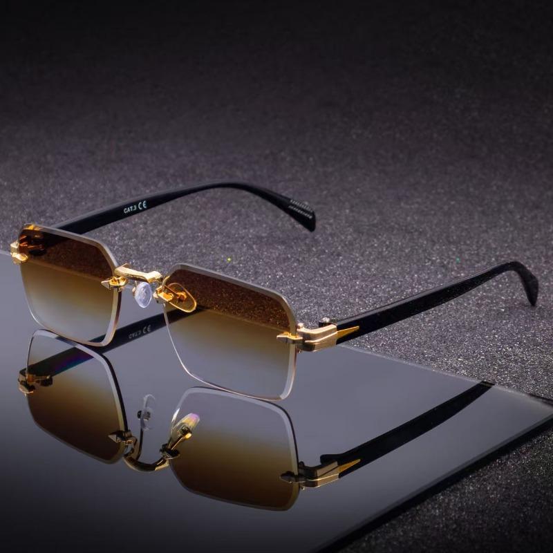 New Men'S Outdoor Driving Sunshade Sunglasses Fashion Women'S Frameless Glasses Men Vintage Designer Shades Uv400 Eyewear