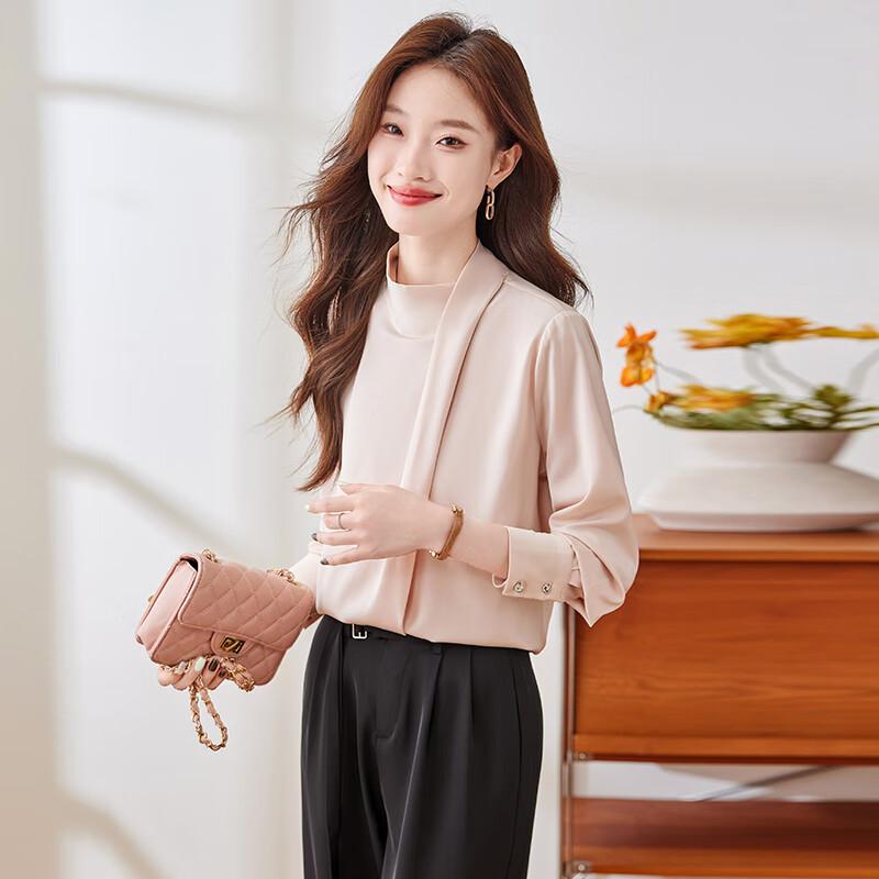 Teluoman Women s Irregular Pleated Long Sleeve Shirt 2XL