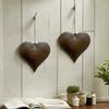 2PCS Vintage Metal Heart Pendant Iron Wall Decor Durable Heart Shaped Ornament  Indoor