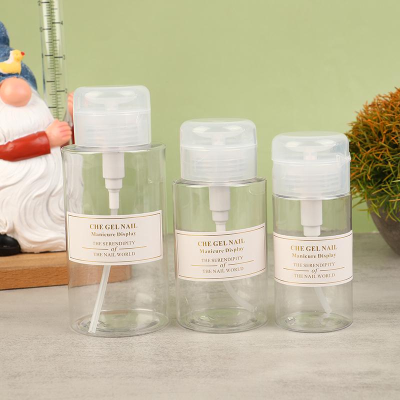 Nachfüllbare Flasche Nagelreiniger Behälter wiederverwendbar Presse Pumpe Spender leer