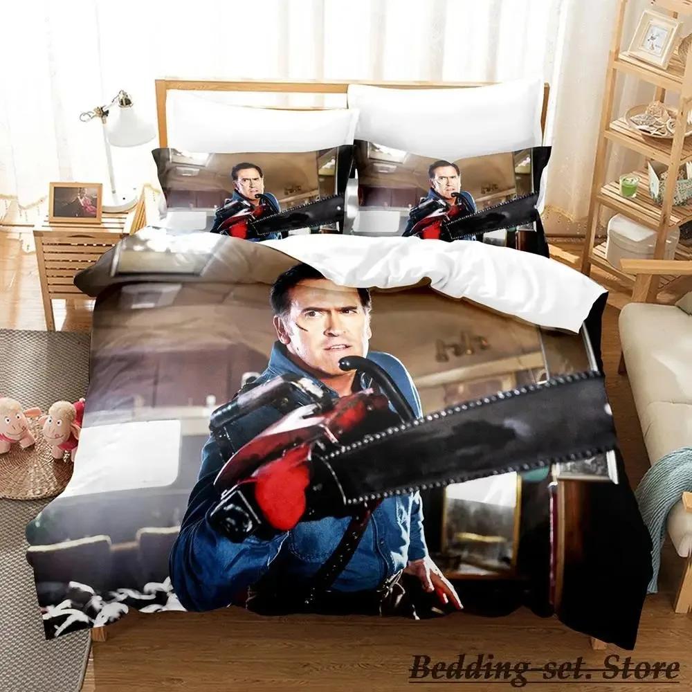 Ash VS Evil Dead Bedding Set Single Twin Full Queen King Size Bed Set Aldult Kid Bedroom Duvetcover Sets Anime parure de lit Bed