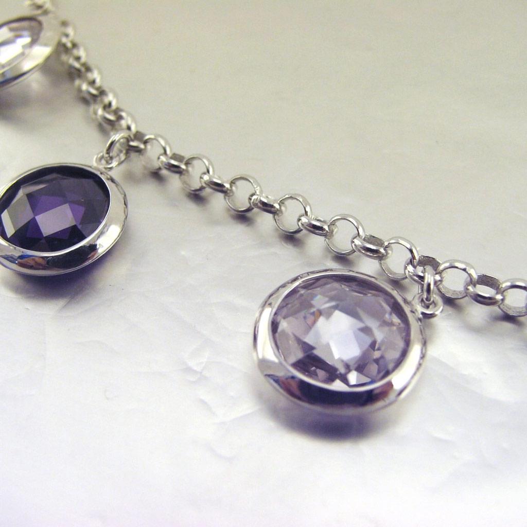 Les Trésors De Lily [E9182] - Silver Bracelet 'Linda' Lavender Silver (rhodium-plated) - 15 Mm