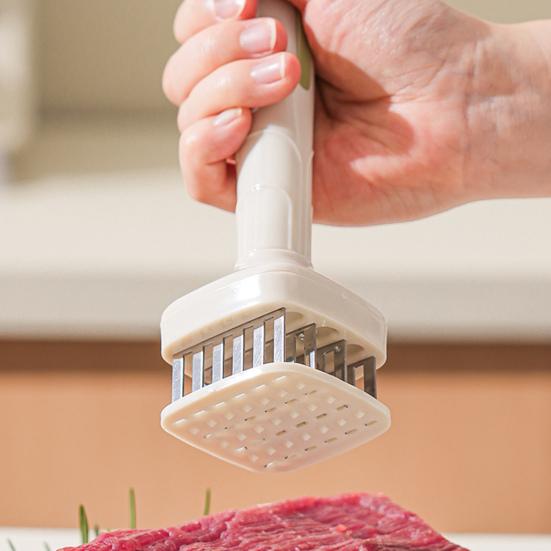 Stainless Steel Meat Tenderizer Hammer Automatic Rebound Meat Tenderizer Tool for Kitchen Family Restaurant Bakery Marinade Absorption Enhancer