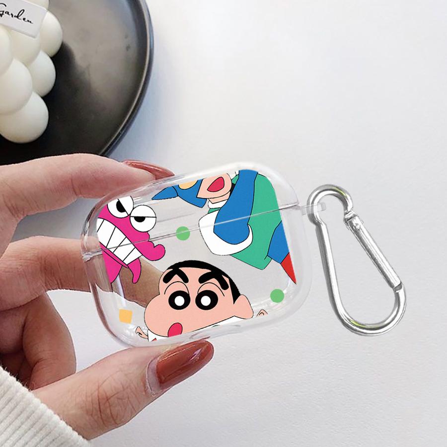 Cute Crayons Shinchan Clear Earphone Cases Cover Case For Airpods 1 3 Pro 4 2 Pro2 Pro3