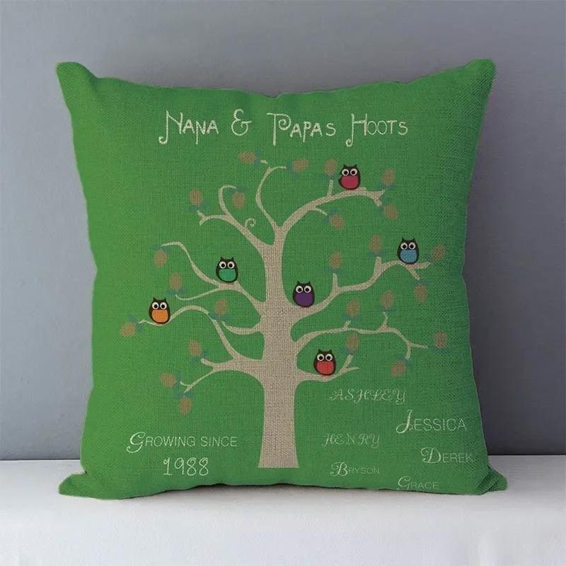Plants Life Trees Printed Cozy Cushion Cover for Couch Bed Seat Back Cushions Home Decorative Pillows