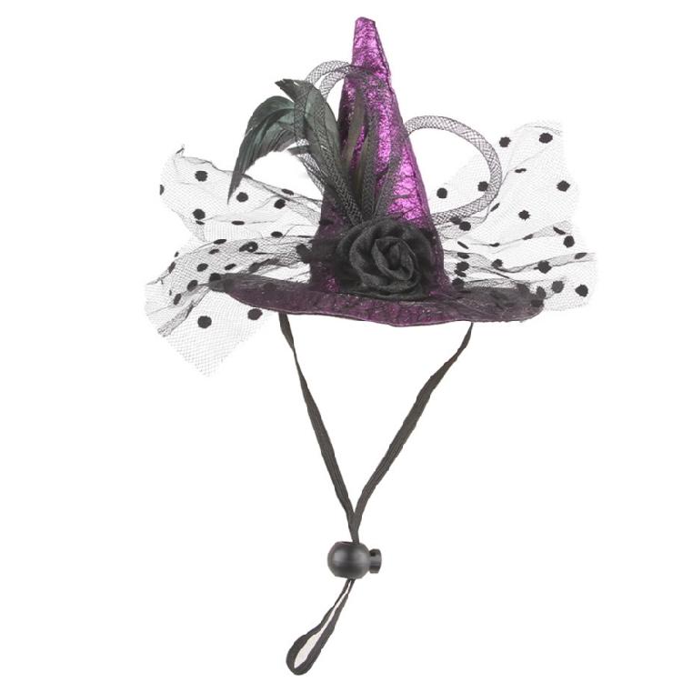 Pet Witch Hat Halloween Parties Witch Hat with Stretch Chin Rope for Carnivals