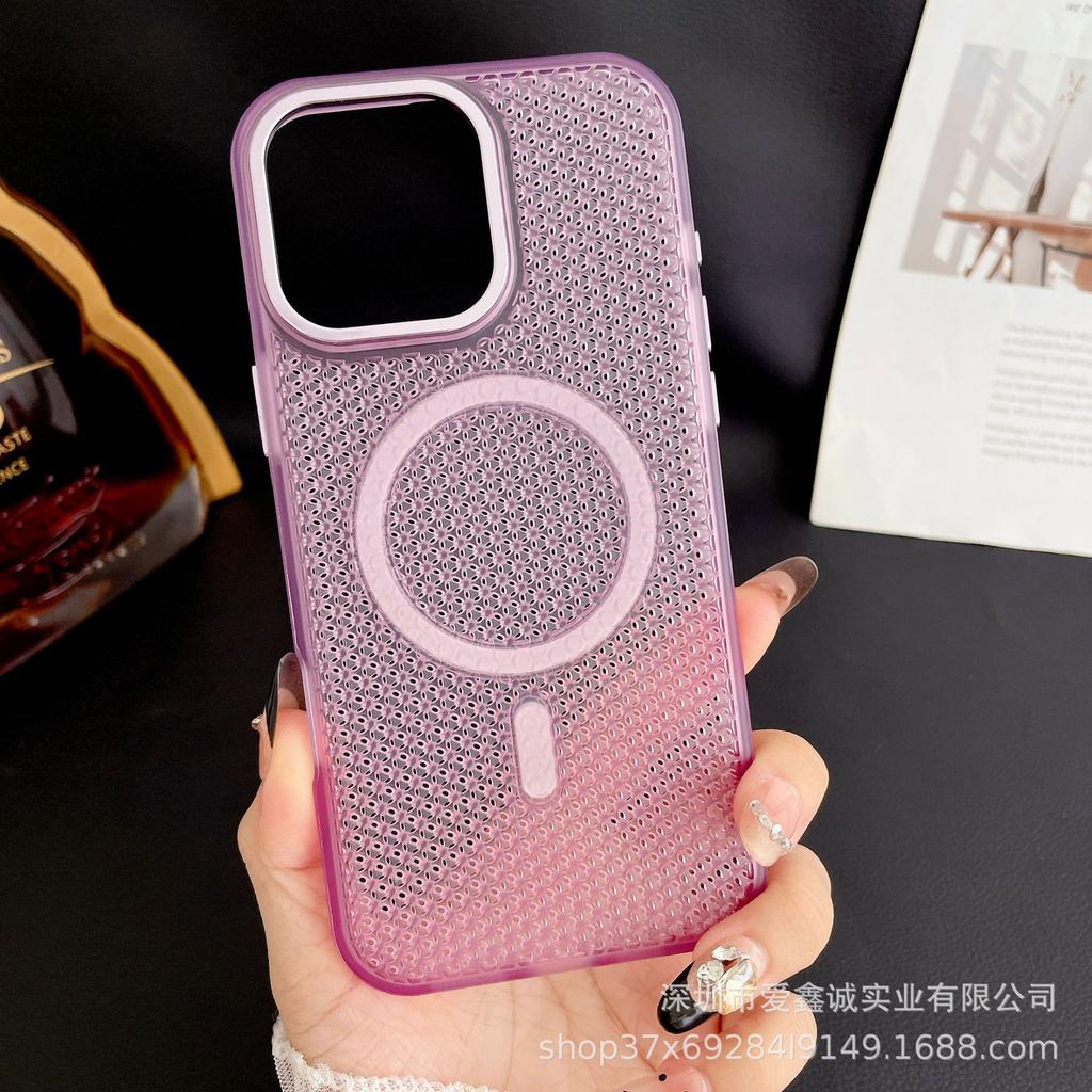 Applicable To Apple 16promax New Heat Dissipation and Breathable Mobile Phone Case iPhone15 Micro-skin-permeable Metal Lens 14