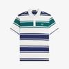 FRED PERRY [Sport] Relaxed Striped Polo Shirt - Snow White Afpm2612466-129
