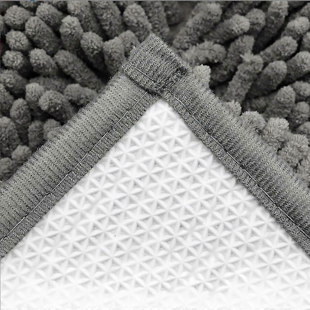 Chenille Extra Soft Fluffy Bathroom Rug Mat Absorbent Non Slip Plush Rugs Bathtubs Showers & Under