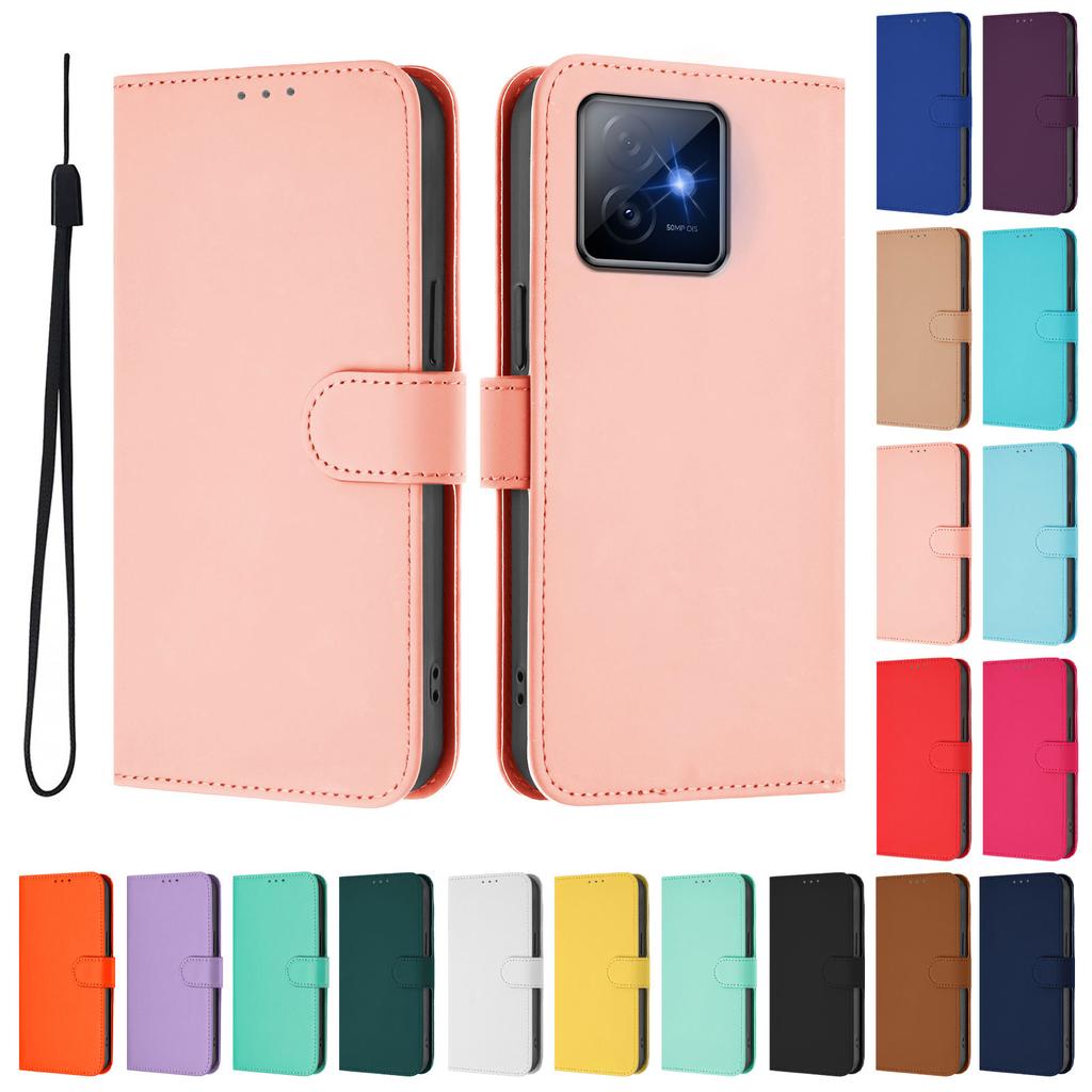 Pro Honor X60 GT 5G Pouzdro Jednobarevné Peněženkové Kožené Pouzdro na Telefon s Poutkem