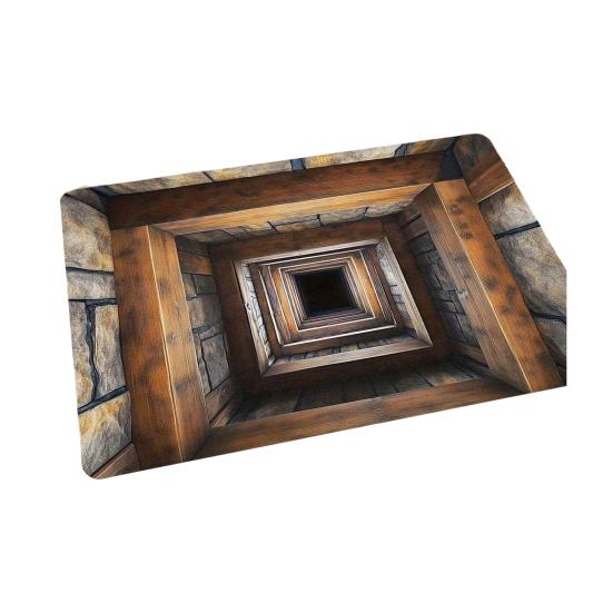 3D Hole Floor Rug Optical Illusion Floor Mat Realistic Bottomless Pit Doormat Non-Slip Bathroom Rug