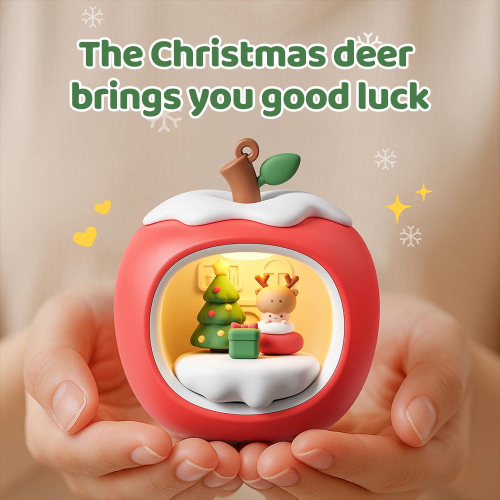 Apple House Night Light 3 Level Brightness Christmas Sleeping Nightlights Rechargeable Christmas Light For Kids Christmas Gift