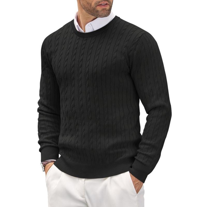 Men's Slim Fit Crew Neck Cable Knit Sweater