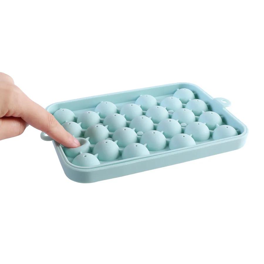 Leeseph Round Ice Cube Trays, Silicone Ice Ball Maker Mold for Freezer, Circle Ice Cube Making Chilling Ice maker mini Cake mold