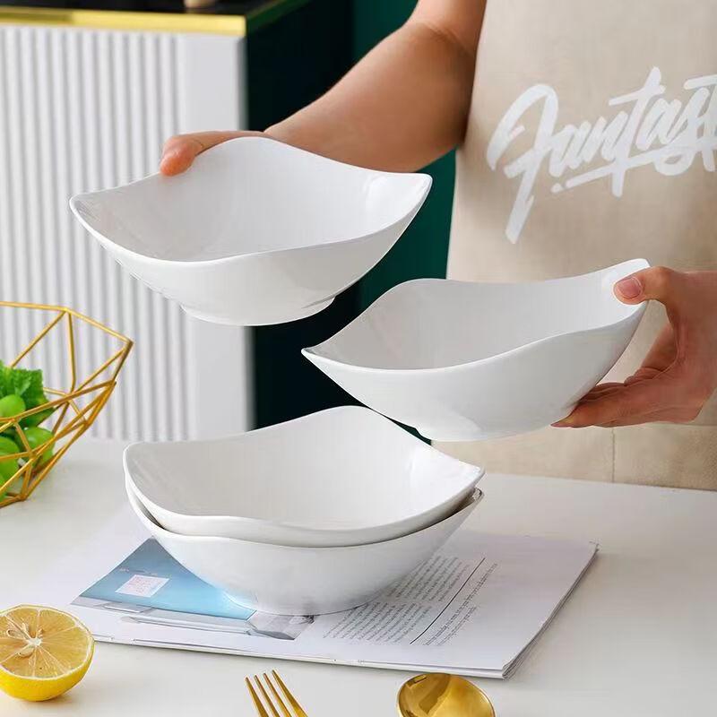 Einfache reinweiße 8-Zoll-Quadrat-Keramikplatte