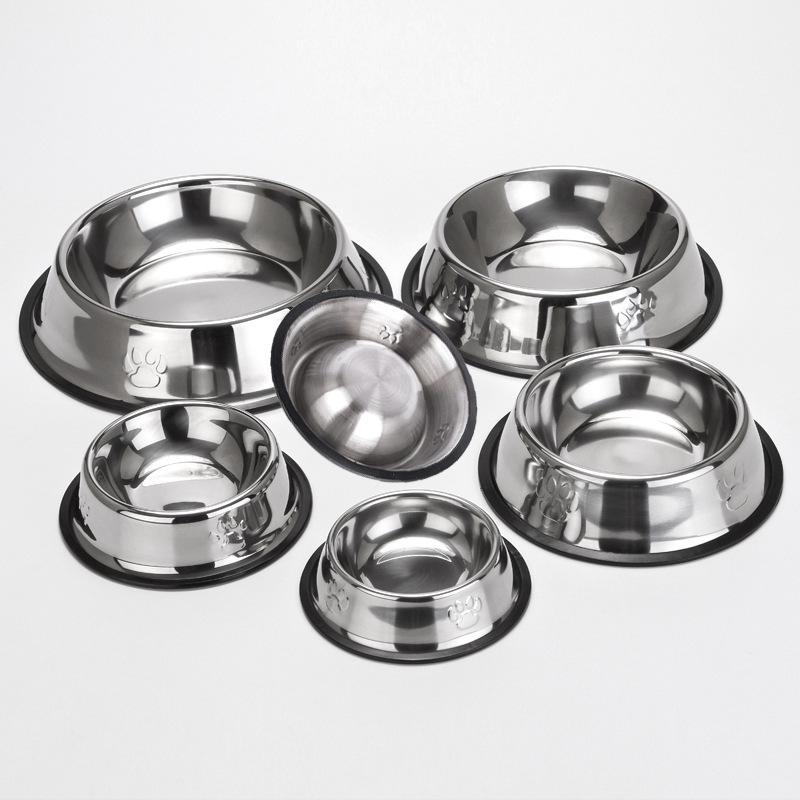 Non-Slip Stainless Steel Cat & Dog Bowl - Anti-Tip, Easy Clean, Durable Pet Basin