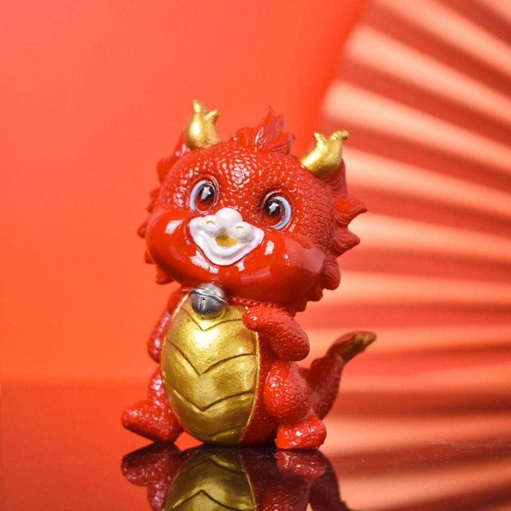 Resin Chinese Zodiac Dragon Statue Handcraft Miniature New Year Ornament National Tide Micro Landscape Mascot Decoration Hoom