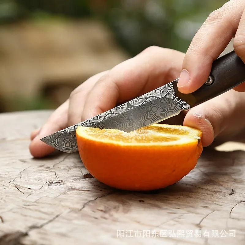 Damaststahl-Messer Mehrzweck mit Messerscheide Obstmesser Außerhalb der Mongolei Hand Fleischmesser Schaf essen Bratenmesser