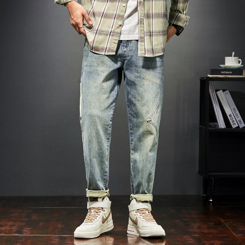 Mens Jeans Harem Pants Fashion Pockets 