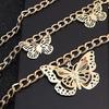 Temperament metal hollow butterfly pendant waist chain female, versatile multi-layer aluminum chain body chain