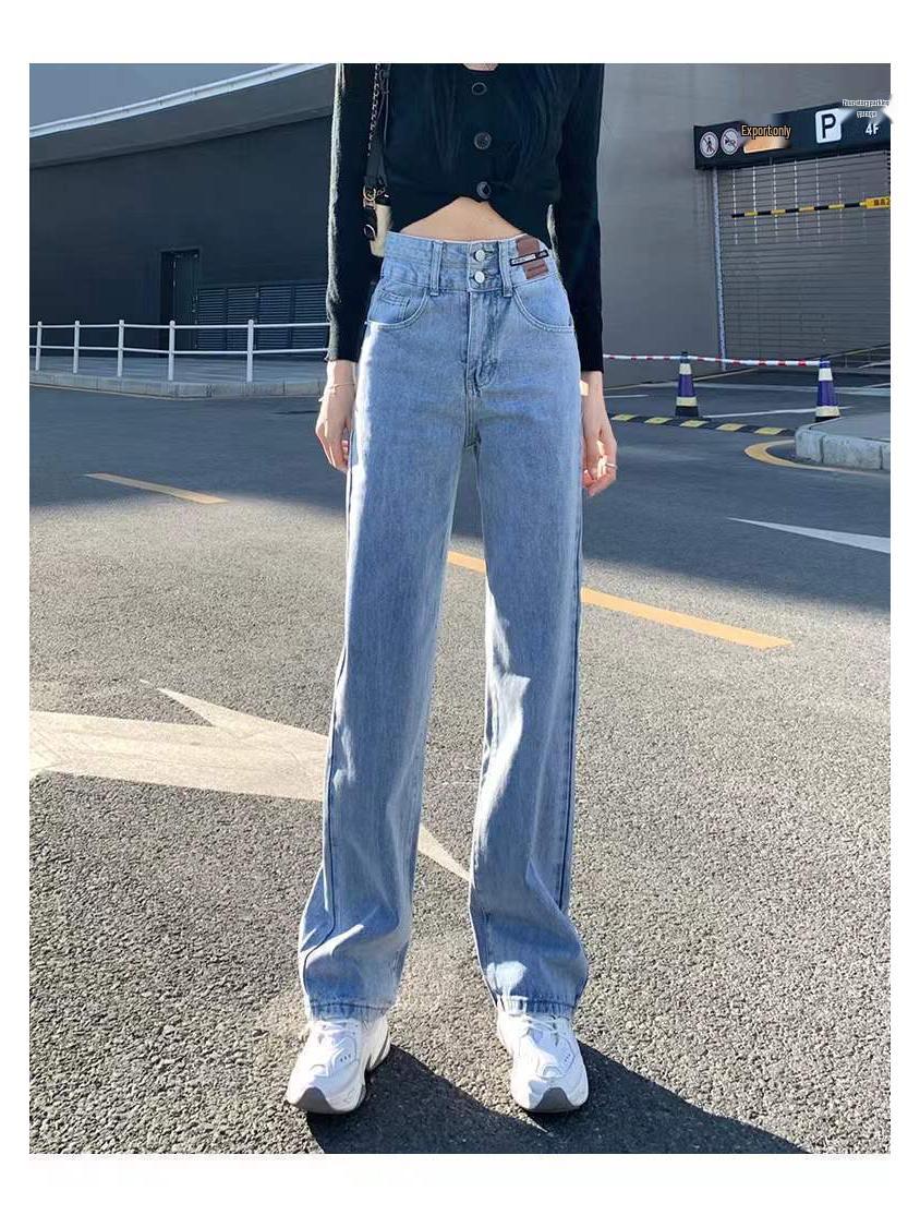 

Women s High Waist Velvet Jeans - Slimming, Straight-Leg, Wide-Leg, Retro Petite Fit for Autumn/Winter XS