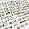 20pcs/Lot Factory Mix Style Simple Stainless Steel Finger Rings Men Women New Gifts Jewelry Bar Wide Joint Ring