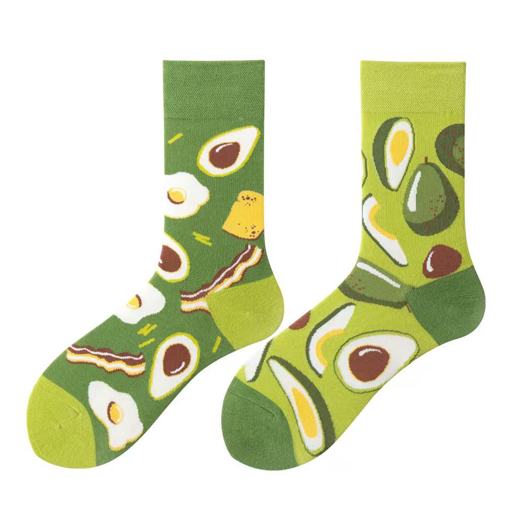 Asymmetric Colorful Christmas Cotton Socks for Couples