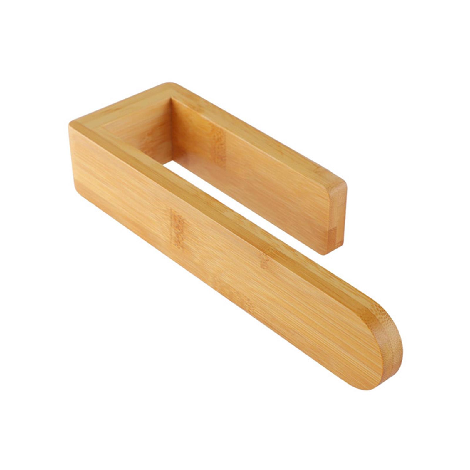 

No Drill Wooden Towel Rack Adhesive Bathroom Organizer Waterproof Hanging Shelf for Kitchen Laundry Room