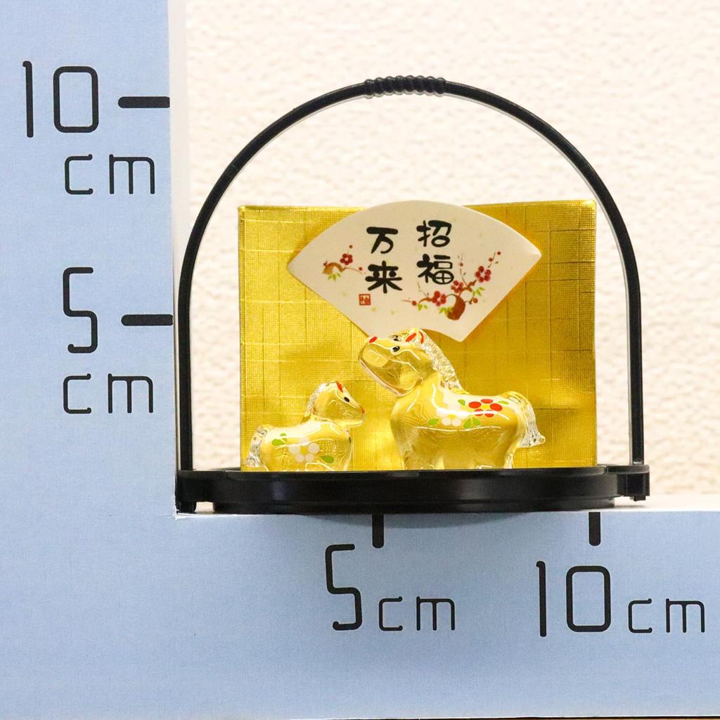 Craftsman House 2026 Zodiac Year of the Horse Glass Parent and Child Bon Festival Decoration (Reiwa 8) Horse, Horse, (Small/Medium)