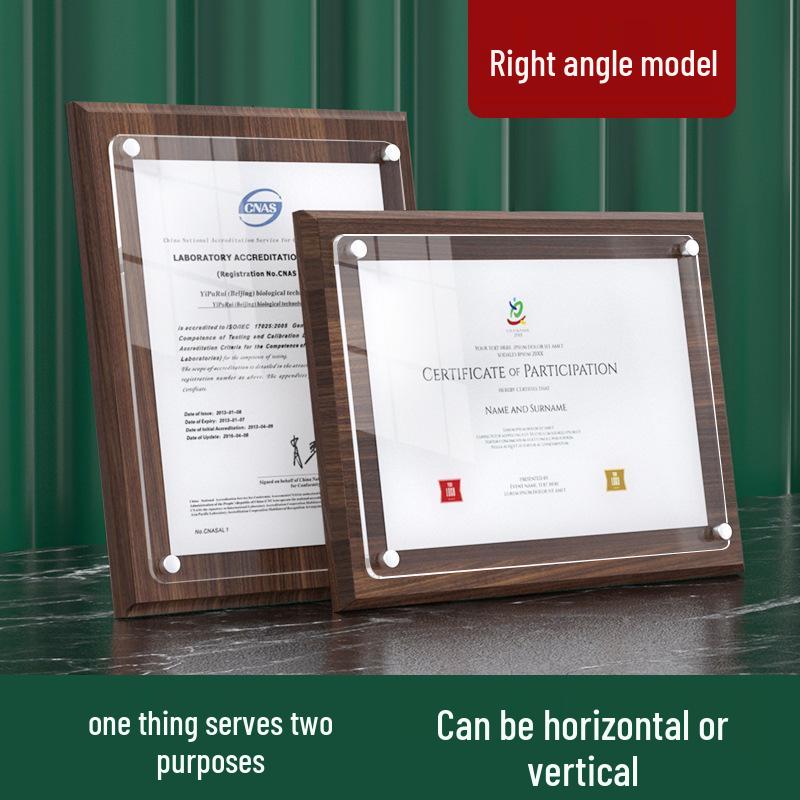 Placa de Cristal de Autorização de Agente - Certificado de Honra