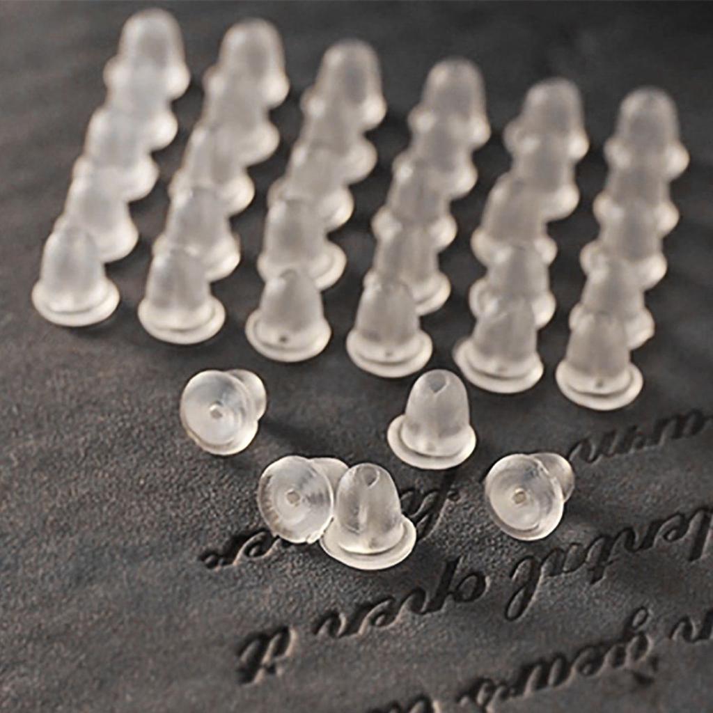 200pcs 3//4//5//6mm Soft Silicone Rubber Earring Back Stoppers for Stud Earrings