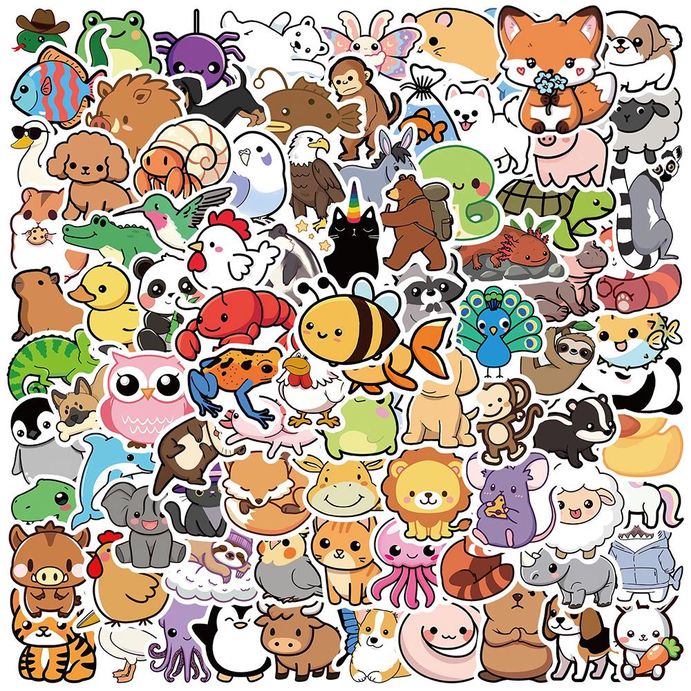 10/50/100/200pcs Cute Cartoon Animals Graffiti Stickers for Kids Waterproof DIY Phone Laptop Kawaii Children Reward Sticker Gift
