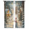 Weihnachten Schneemann Weihnachten Baum Vorhänge Für Wohnzimmer Schlafzimmer Home Dekoration Fenster Voile Tüll Vorhang Vorhänge