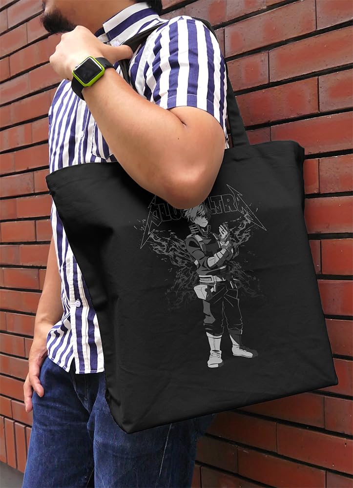 COSPA TV Anime Hero Todoroki Shoto Large Tote Bag BLACK [Official] "My Academia"