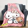 1 Stück Hello Kitty Decke Leichte Flanell-Kuscheldecke für Sofa Bett Reise Camping Wohnzimmer Büro Couch Sessel