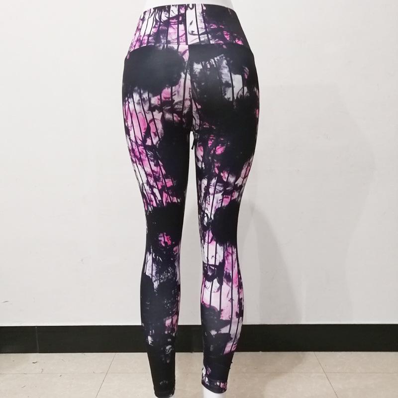 Leggings Deportivos de Capa Base para Fitness con Estampado de Líneas Abstractas Pantalones de Yoga Sexy de Cintura Alta Levanta Glúteos