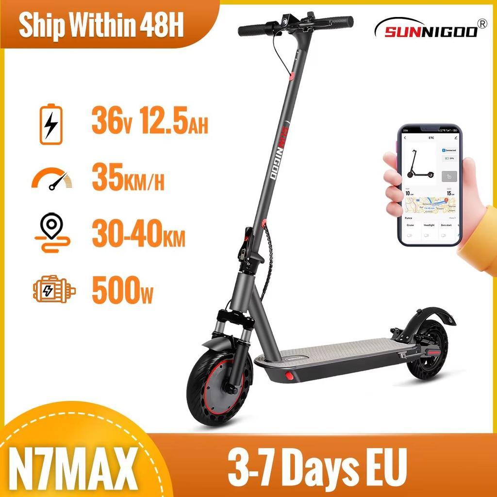 Ny E-scooter N7-MAX 500W Motor 36v12.5ah 35KM/H Maxhastighet 35KM Lång Räckvidd 10 Tum med Stötdämpning APP Escooter
