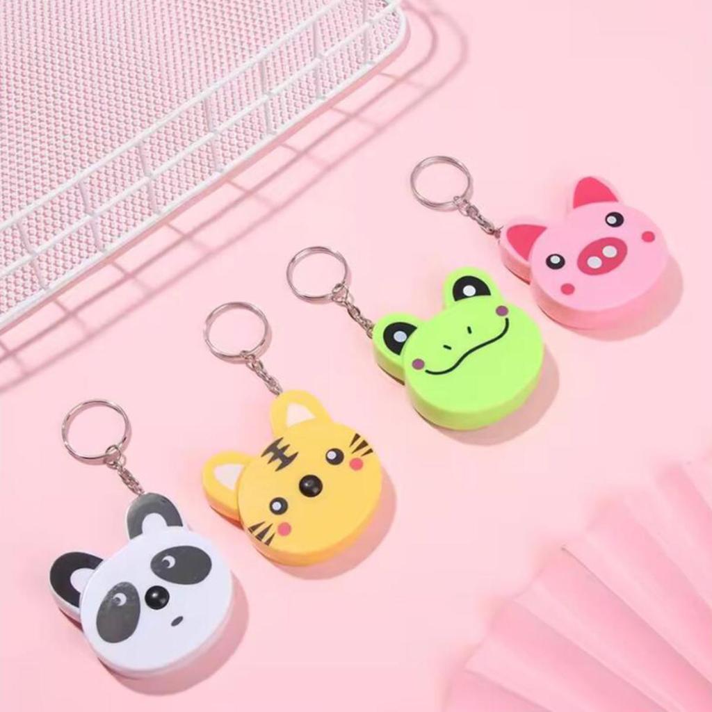 Measuring Tool Keychain Double Sided Scale Automatic Telescopic Tape Cartoon Animal Tape Measure for Child Kid Height Scale